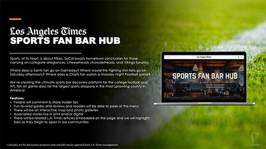 LA Times Sports Fan Bar Hub | Promo Social | A Brand Activation Agency